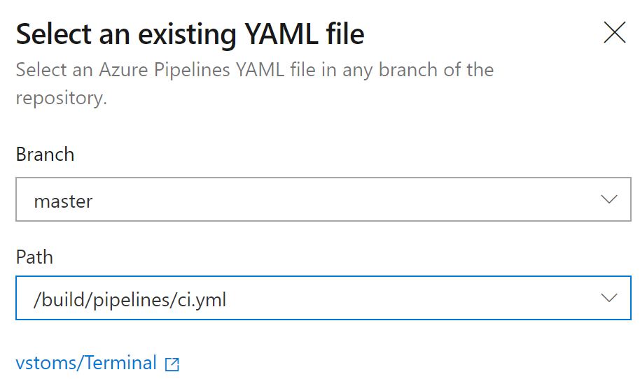 select your YAML file